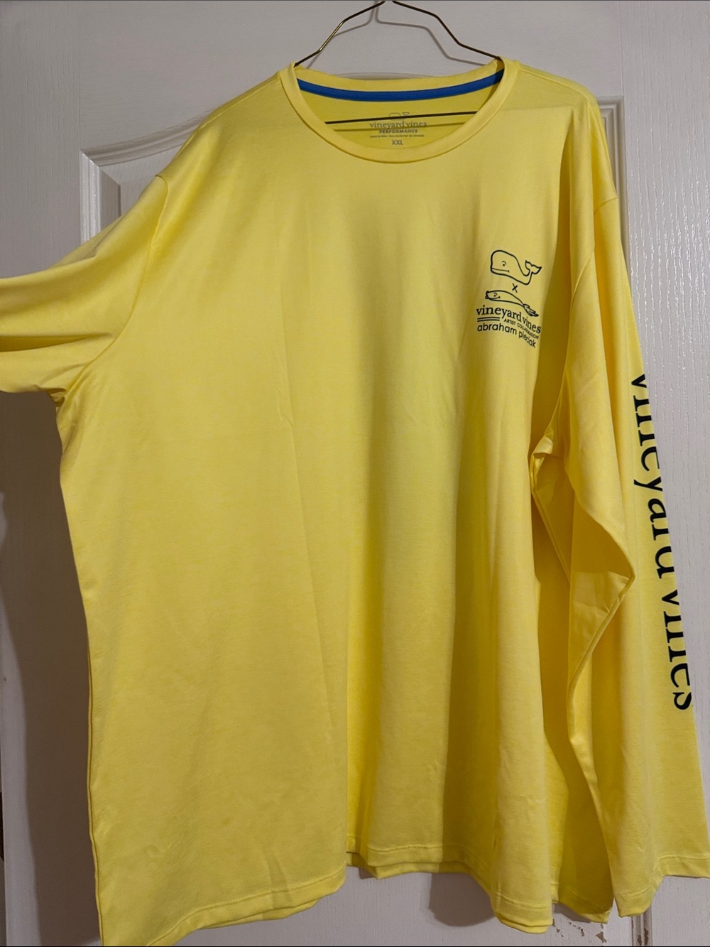 Vineyard Vines Bright Yellow Long Sleeve Whale Tee